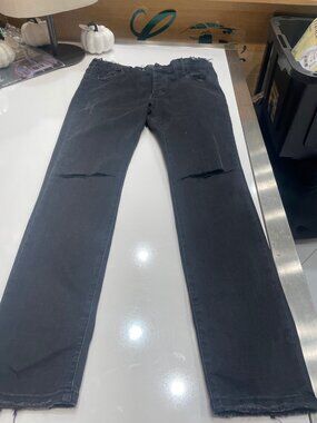 Black Ripped Knee Jeans Size 38